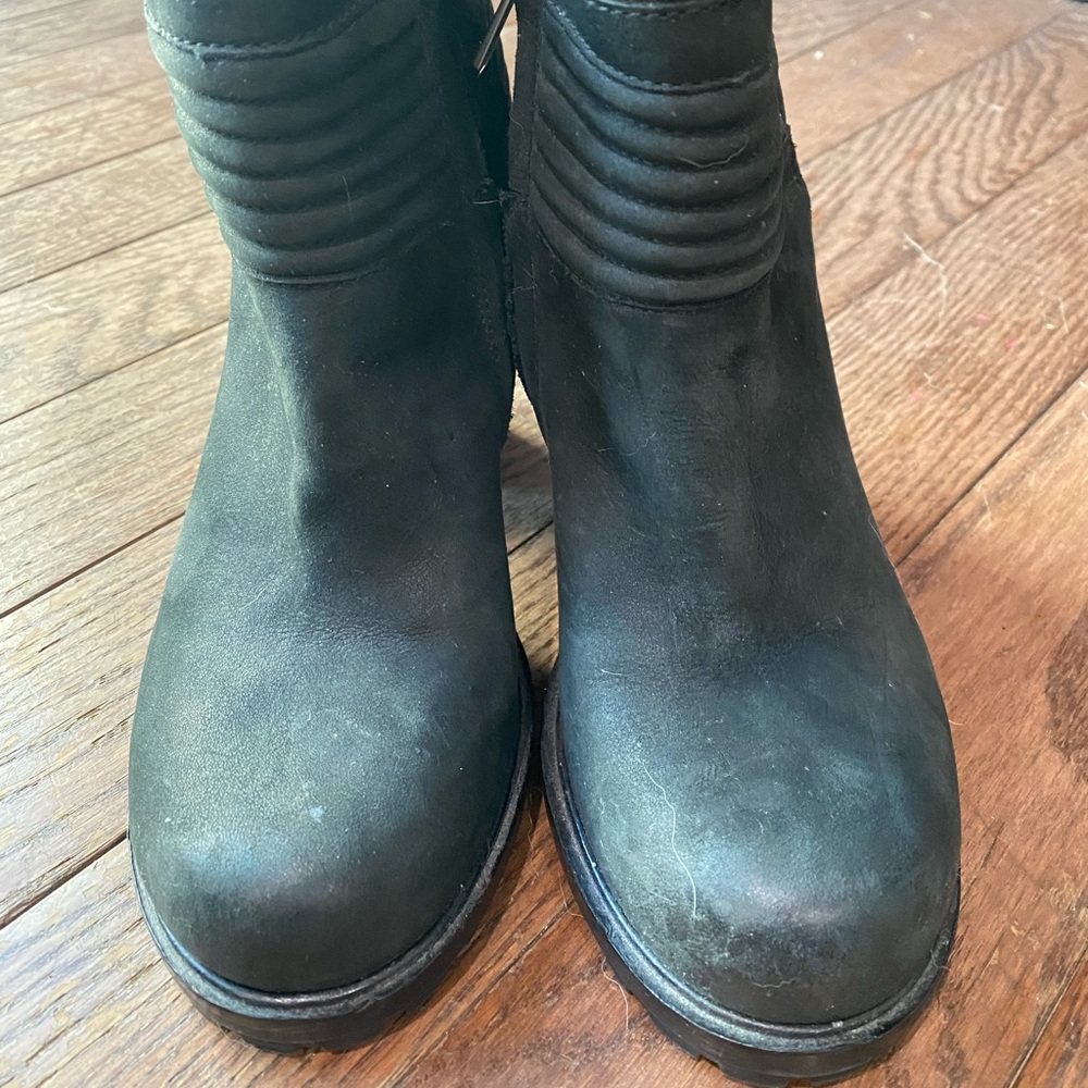 Sam Edelman chunky heel booties with zipper details